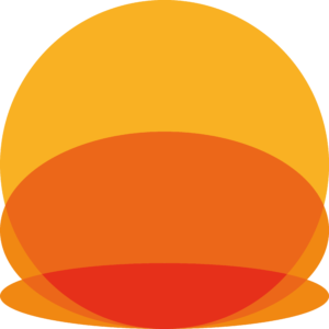 Duże pomarańczowo-żółte koło, czyli logo systemu eOS do badań klinicznych